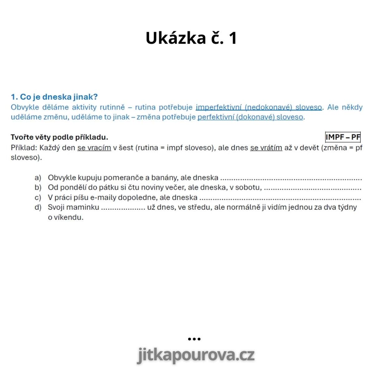 Aspekt (vid) - trénink (handout A2)