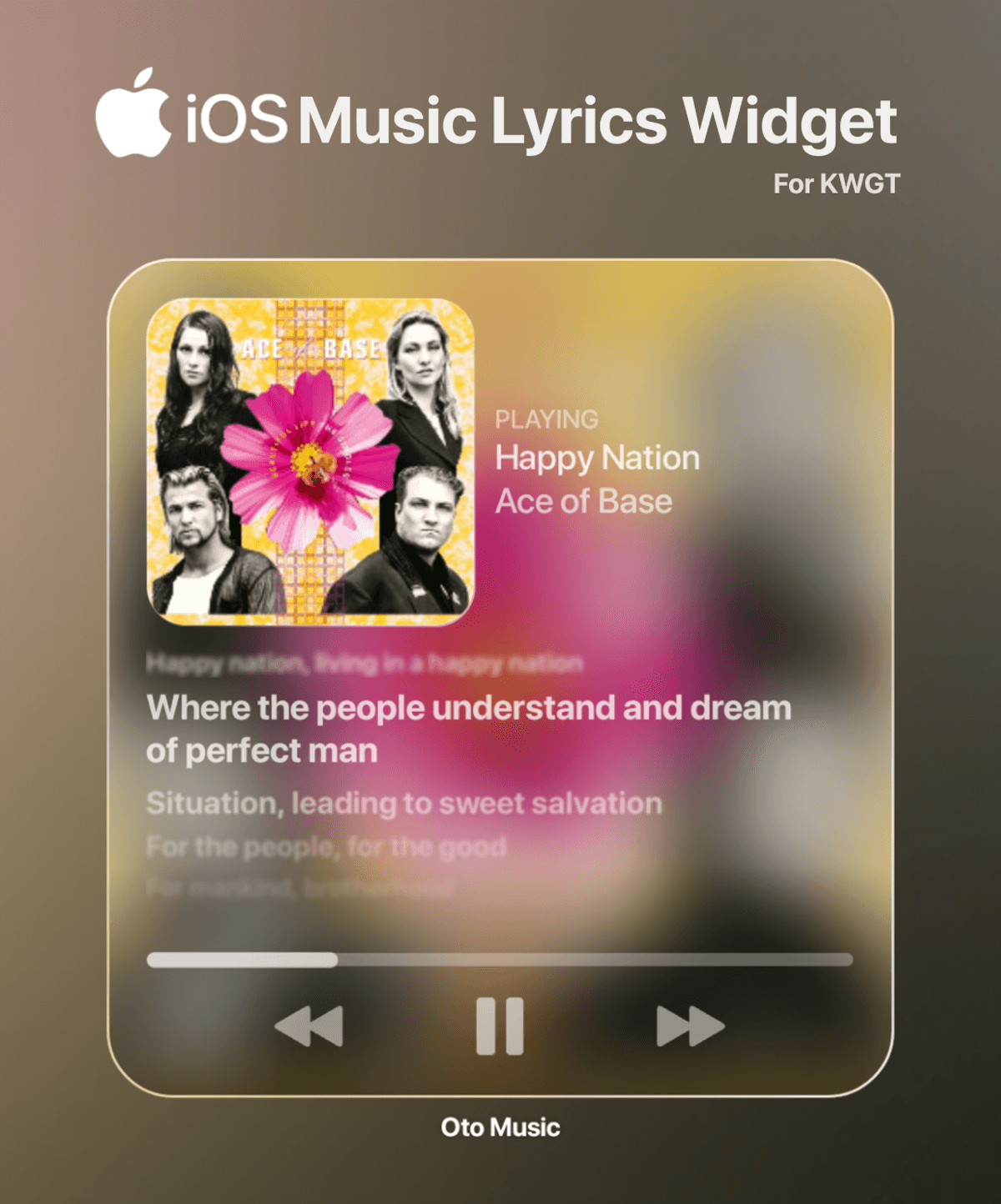 iOS Music Player with Live Lyrics — for KWGT