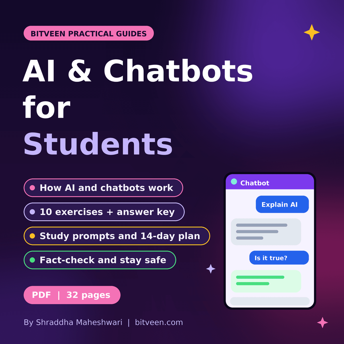 AI & Chatbots for Students: Illustrated Guide with Exercises