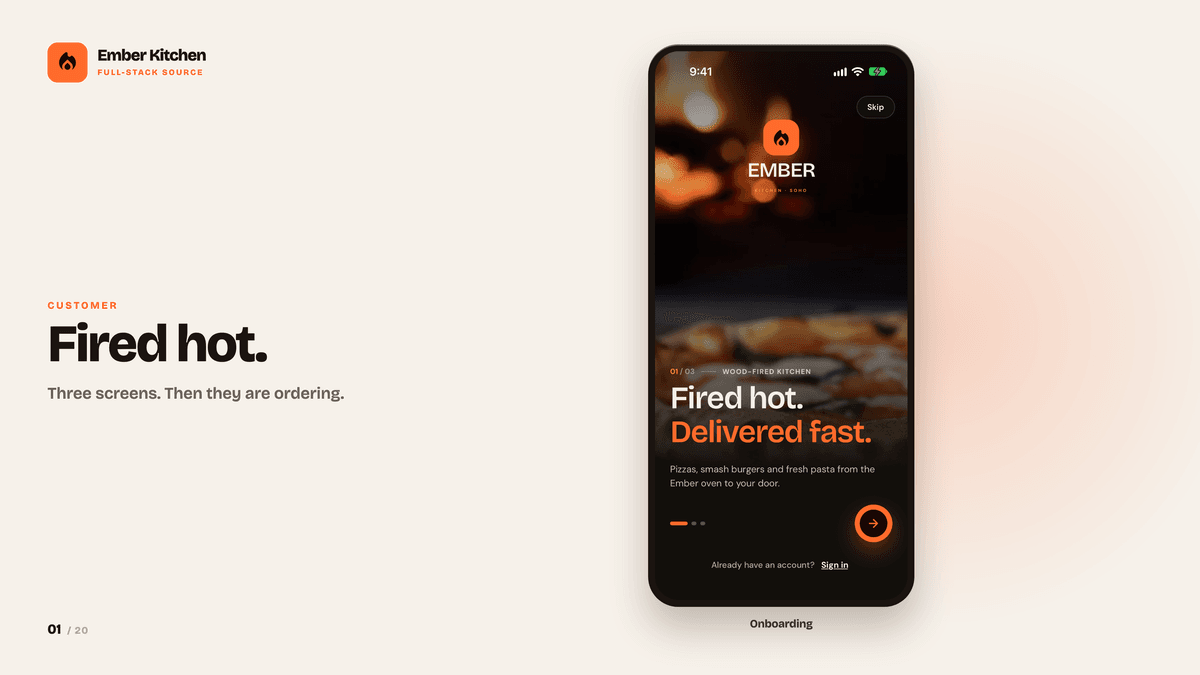 Ember Kitchen — React Native Food App, Restaurant Console & Staff Roles