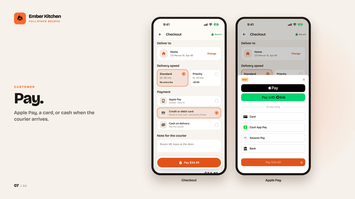 Ember Kitchen — React Native Food App, Restaurant Console & Staff Roles