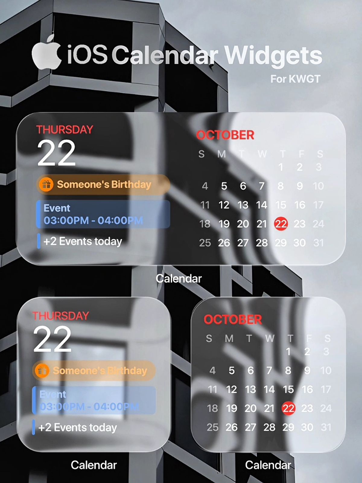 iOS Calendar Widgets [3 Packs] - KWGT