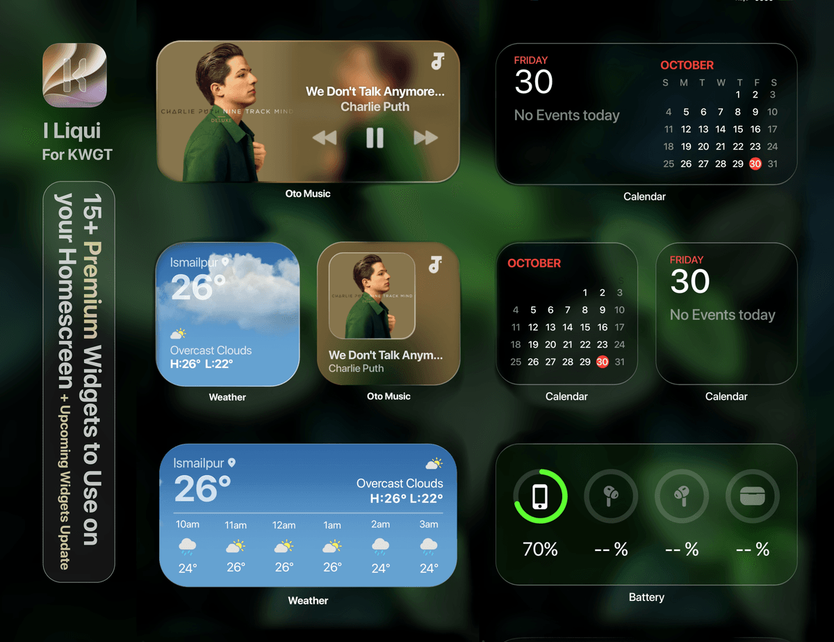 iLiqui - KWGT | 16+ Premium iOS 27 Liquid Glass Widgets (Save 50% Launch Offer)