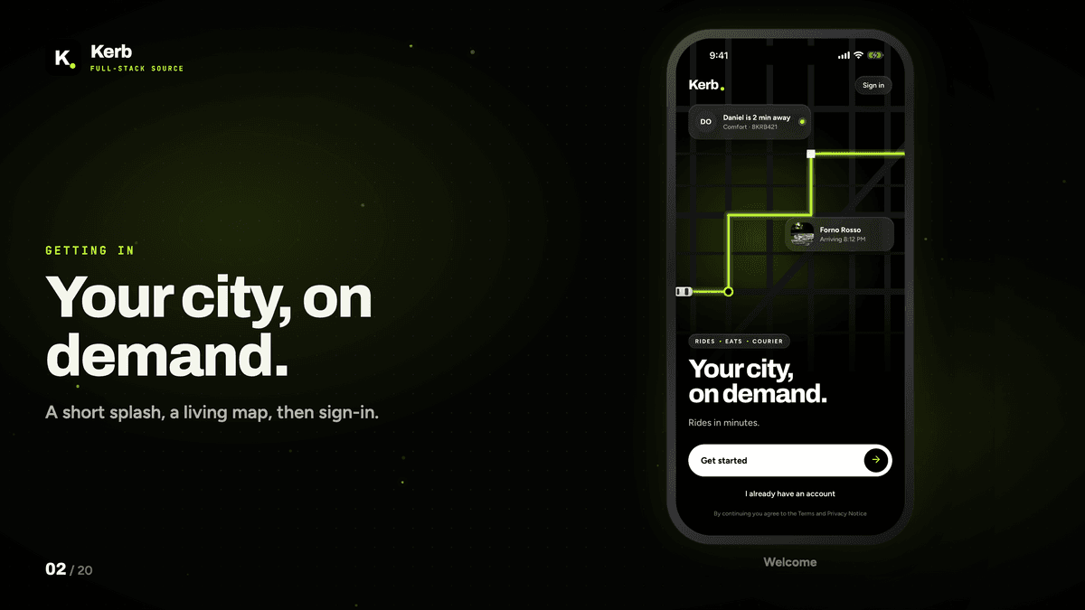 Kerb: Full-Stack React Native Ride & Food Delivery App with Claude API