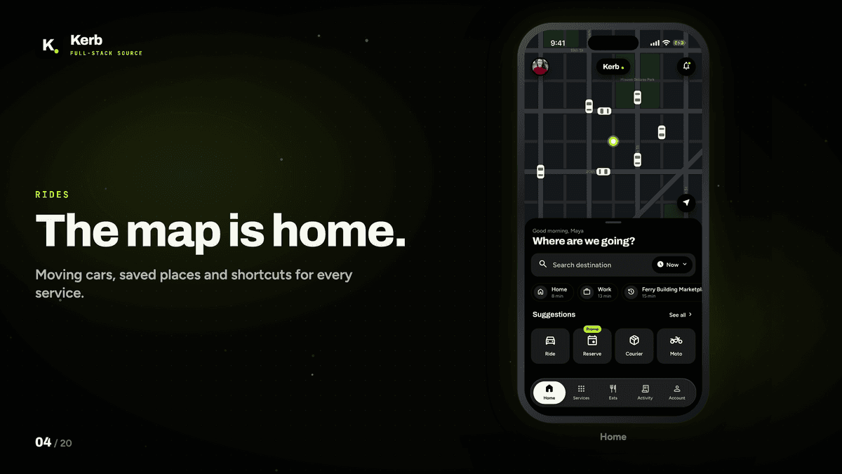 Kerb: Full-Stack React Native Ride & Food Delivery App with Claude API