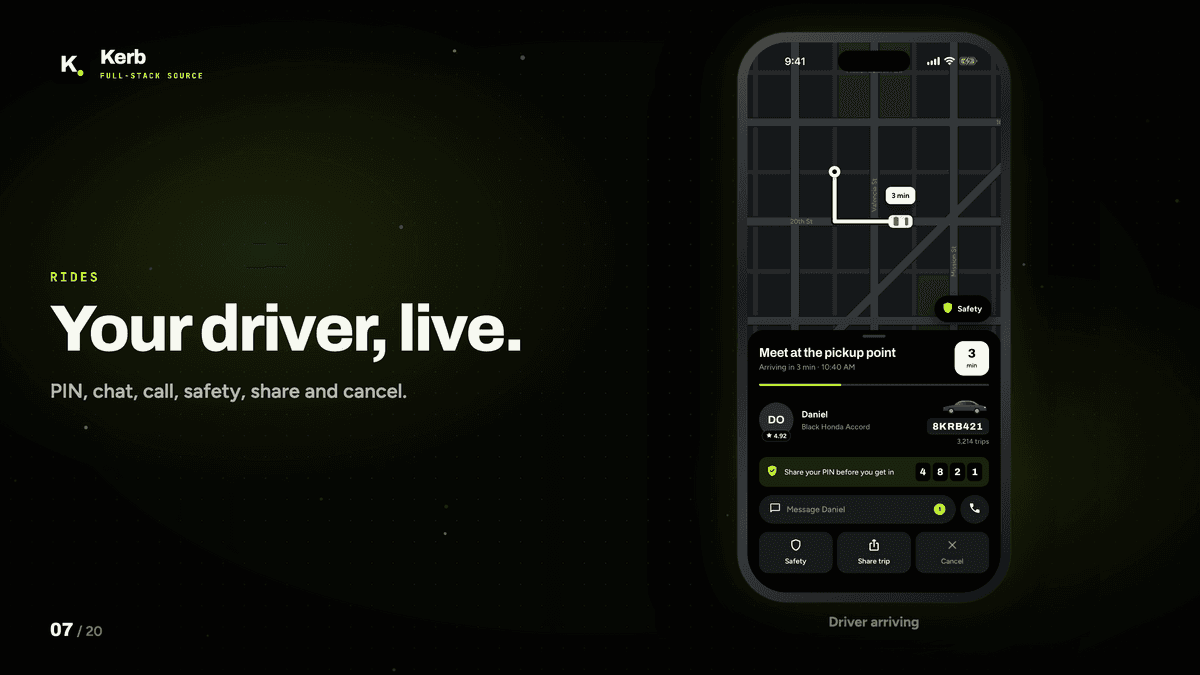 Kerb: Full-Stack React Native Ride & Food Delivery App with Claude API