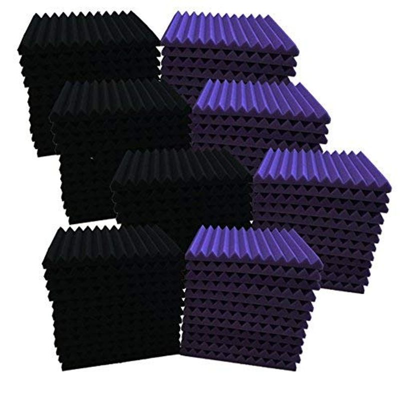 Purple & Black Acoustic Foam Panels